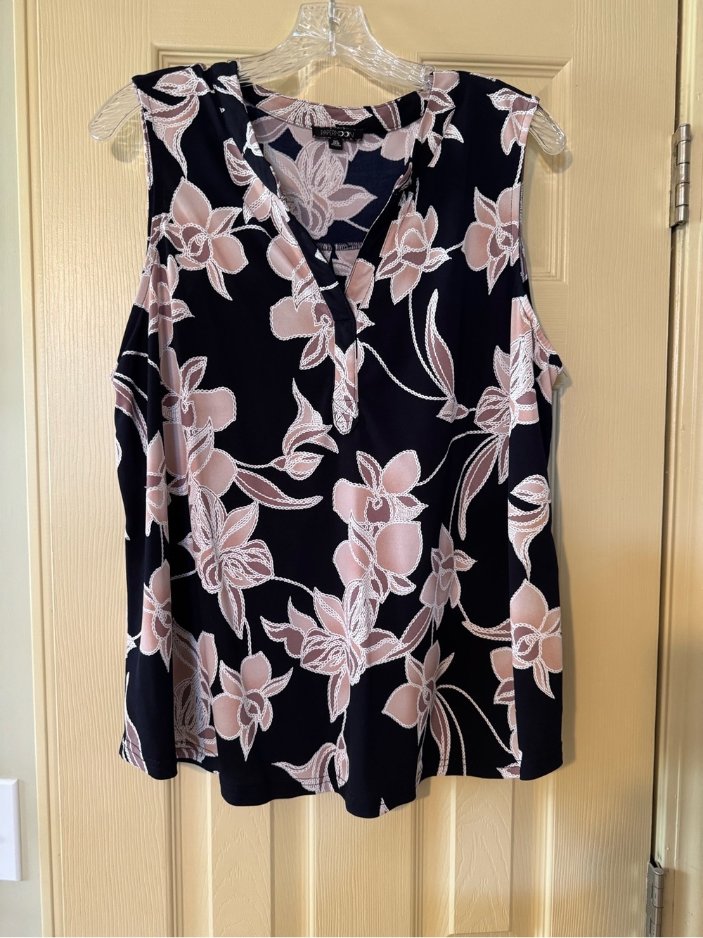 Papermoon Navy & Blush Floral Sleeveless V-Neck Camisole